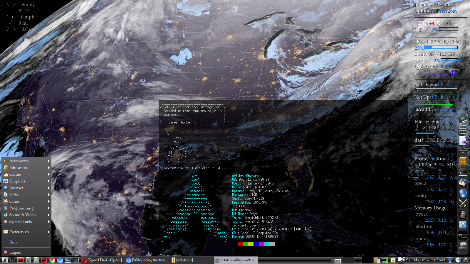 Arch Linux with LXDE Screenshot